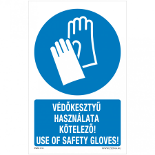 ZSONA DEKOR Védőkesztyű használata kötelező Öntapadós matrica 160x250 mm információs címke