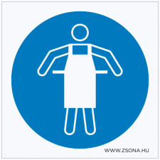 ZSONA DEKOR Védőkötény használata kötelező! Öntapadós matrica 200x200 mm információs címke