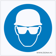 ZSONA DEKOR Védősisak és védőszemüveg használata kötelező! Műanyag tábla 100x100 mm információs címke