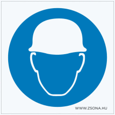 ZSONA DEKOR Védősisak használata kötelező! Öntapadós matrica 100x100 mm információs címke