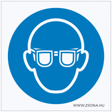 ZSONA DEKOR Védőszemüveg használata kötelező! Műanyag tábla 150x150 mm információs címke