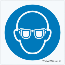 ZSONA DEKOR Védőszemüveg használata kötelező! Öntapadós matrica 100x100 mm információs címke