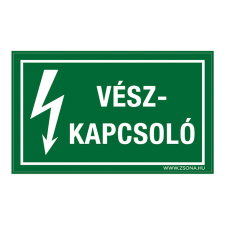 ZSONA DEKOR Vész-kapcsoló Öntapadós matrica 160x100 mm információs címke