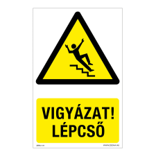 ZSONA DEKOR Vigyázat! Lépcső! Alumínium tábla 100x160 mm információs címke