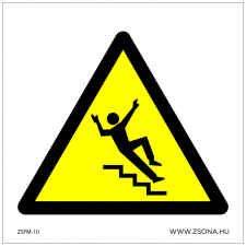 ZSONA DEKOR Vigyázat! Lépcső! Öntapadós matrica 150x150 mm információs címke