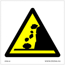 ZSONA DEKOR Vigyázat! Omlásveszély! Műanyag tábla 100x100 mm információs címke
