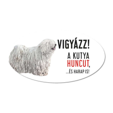 ZSONA DEKOR Vigyázz a kutya harap tábla műanyagból fehér PULI kutyafelszerelés