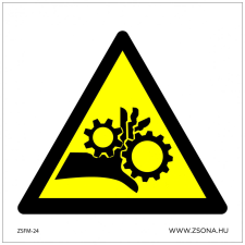 ZSONA DEKOR Vigyázz! Összeforgó hengerpárok Műanyag tábla 150x150 mm információs címke