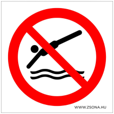 ZSONA DEKOR Vízbe ugrani tilos! Öntapadós matrica 100x100 mm információs címke