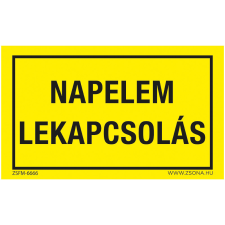 Zsona Napelem lekapcsolás Műanyag tábla 160x100 mm információs címke