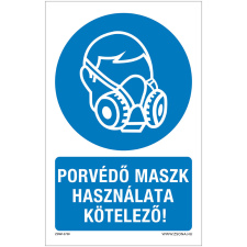 Zsona Porvédő maszk használata kötelező Öntapadós matrica 160x100 mm információs címke