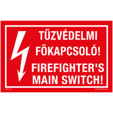 Zsona Tűzvédelmi főkapcsoló Öntapadós matrica 160x100 mm információs címke