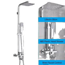  Zuhany csaptelepkészlet, falra tartó, csapadékmennyiség fej, Króm-12 hüvelyk csaptelep