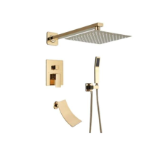  Zuhanycsap, Blackswan, M219 típus, fényes arany modell vízesés kifolyóval, mérete 30 cm fürdőkellék