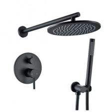  Zuhanycsap, Blackswan, M68.2 típus, matt fekete modell, mérete 25 cm fürdőkellék