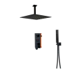  Zuhanycsap szett, Blackswan, M73.51 típus, matt fekete smart modell, 30 cm