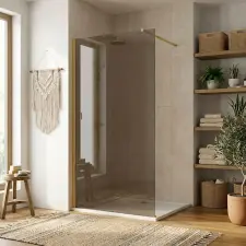  Zuhanyfal Rea Flexi Brown / Brush Gold 90 kád, zuhanykabin