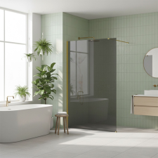  Zuhanyfal Rea Flexi Grey / Gold 100 kád, zuhanykabin