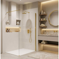  Zuhanyfal Rea Flexi Transparent / Gold 100 kád, zuhanykabin