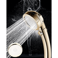  Zuhanyfej, zuhanyrózsa 3 üzemmóddal, Arany színű csaptelep