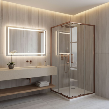  Zuhanykabin Rea City 90x90 Brush Copper kád, zuhanykabin