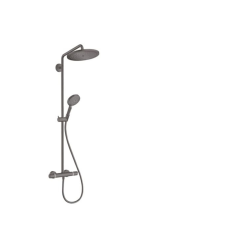 Zuhanyrendszer Hansgrohe Croma-Select termosztatikus csapteleppel csiszolt fekete króm 26890340 csaptelep