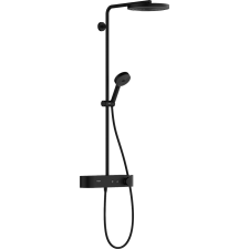 Zuhanyrendszer Hansgrohe Pulsify S a falra termosztatikus csapteleppel matt fekete 24221670 csaptelep