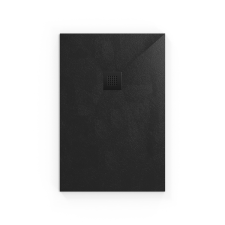 Zuhanytálca négyszögletes SAT Alek 120x80 cm öntött márvány fekete SATALEK12080 kád, zuhanykabin