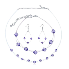 Zuhatag ékszerszett - lila- Swarovski kristályos ékszer szett