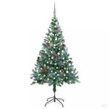  Zúzmarás megvilágított karácsonyfa gömb szettel/tobozzal 150 cm műfenyő