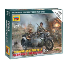  Zvezda German Motorcycle R-12  makett figura 1:72 (6142) makett