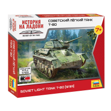 Zvezda Soviet light tank T-80 1:100 makett (6295Z) makett